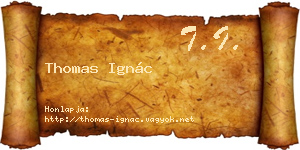 Thomas Ignác névjegykártya