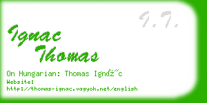 ignac thomas business card